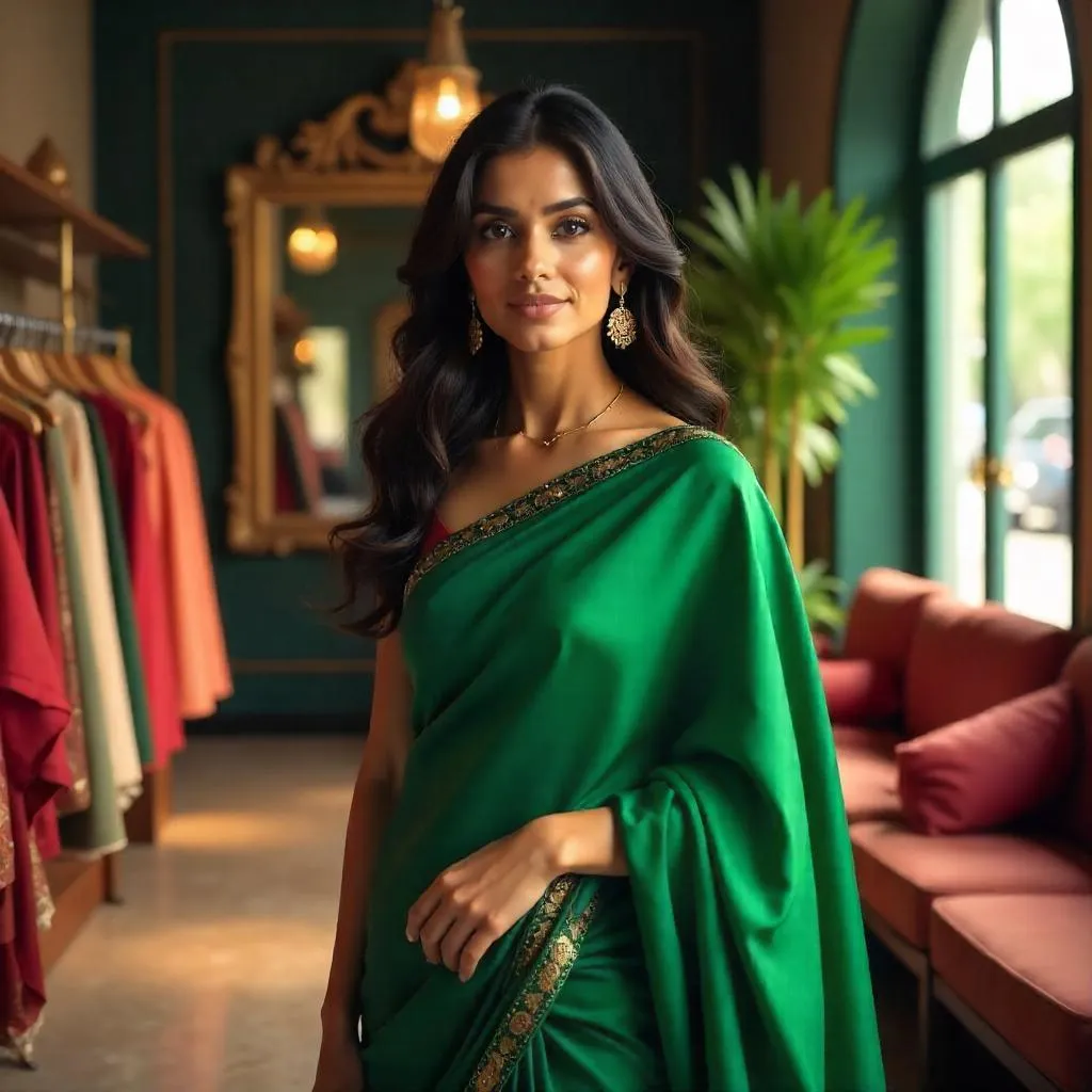 Photorealistic Indian Woman in a Boutique