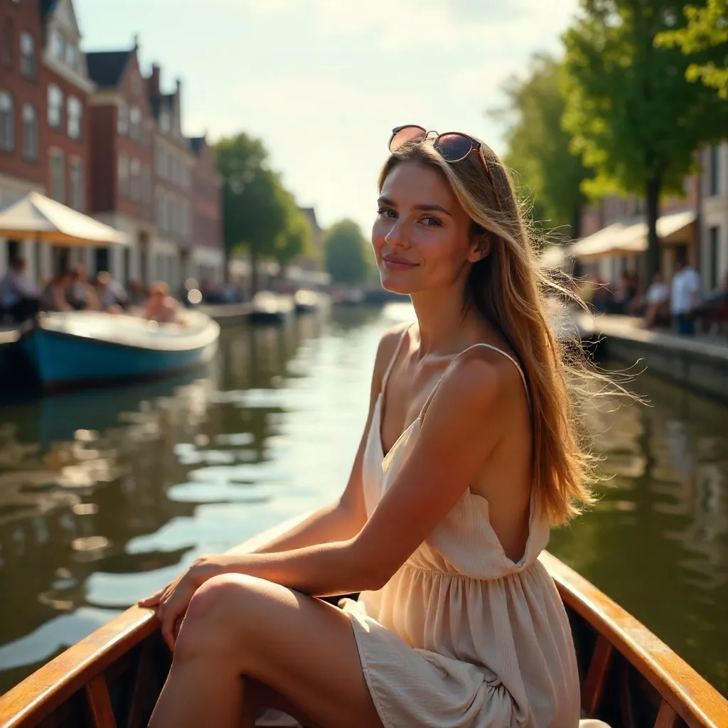 Sunlit Lille Canal Moment
