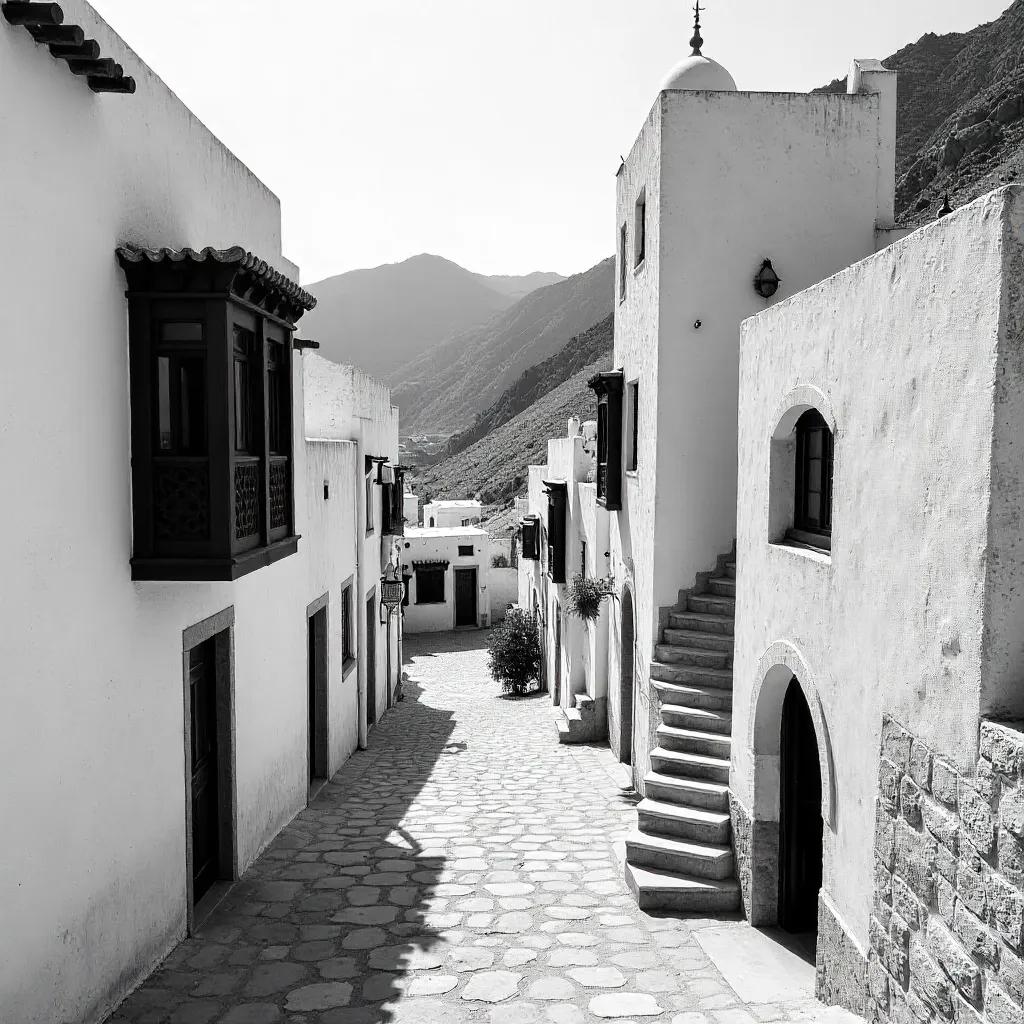Monochrome Hillside Houses of Abha