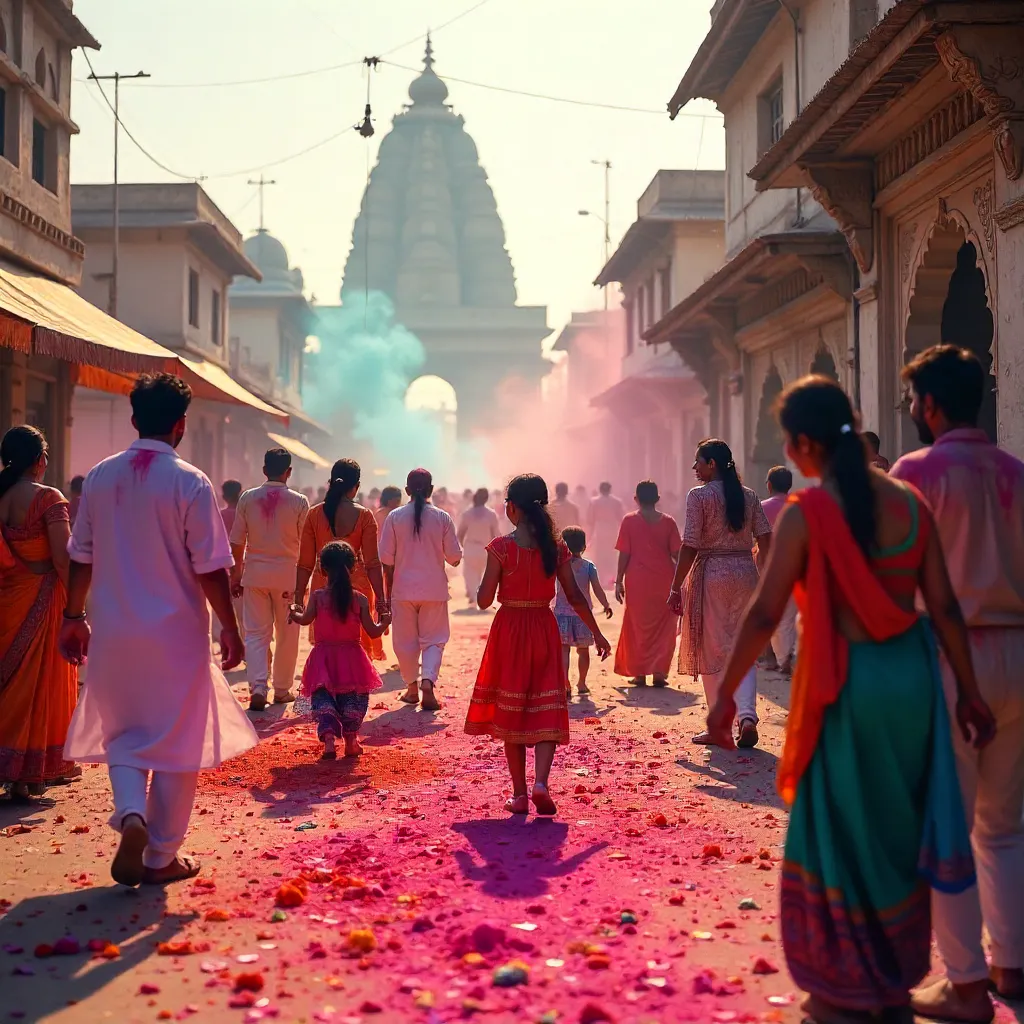 Holi Colors in Vrindavan: A Street Festival