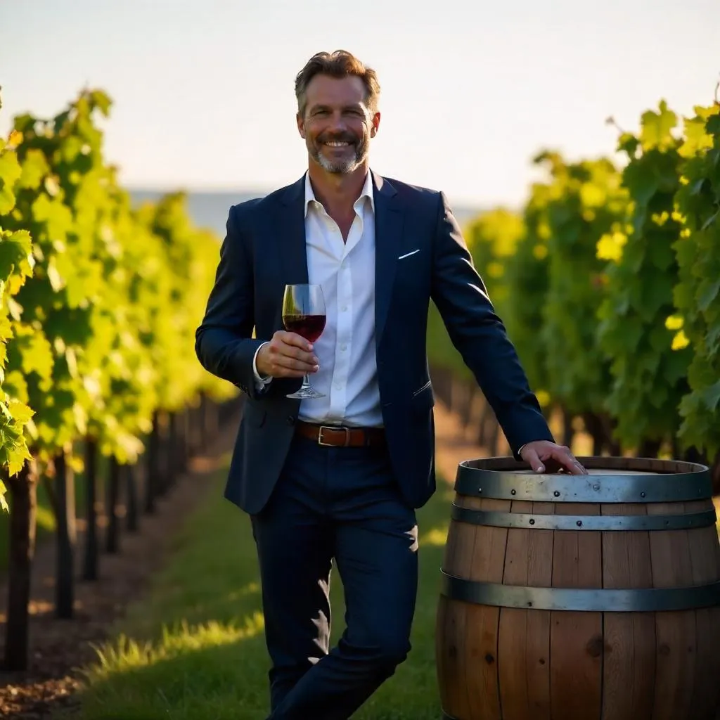 Photorealistic Portrait of a Professional Man in a Vineyard