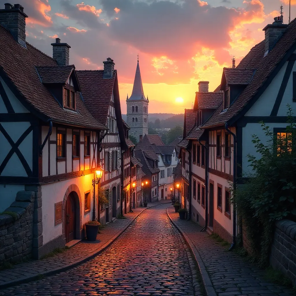 Golden Sunset Over Rothenburg's Medieval Charm