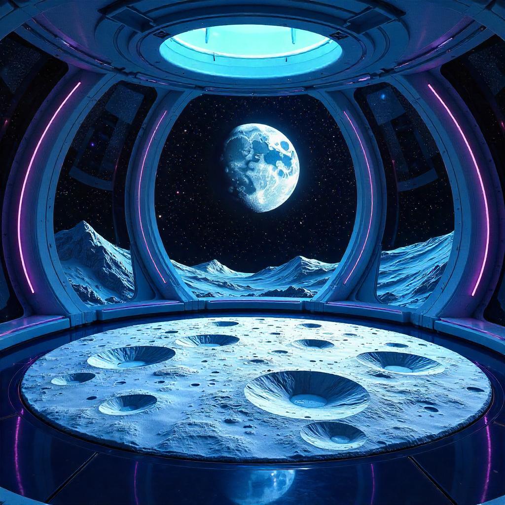 Moonlit Watercolor in a Futuristic Holodeck
