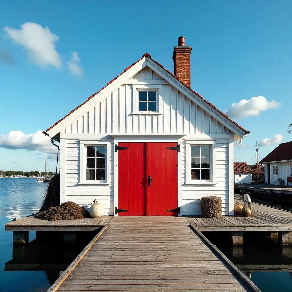 Front View of a Traditional Swedish Fiskrökeri