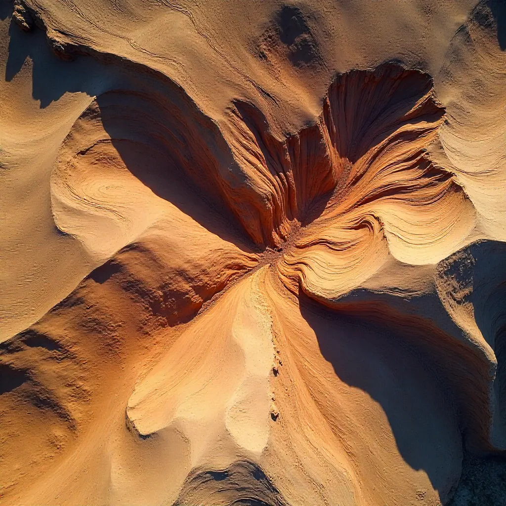 Abstract Aerial Textures Over Hanksville Desert, Utah