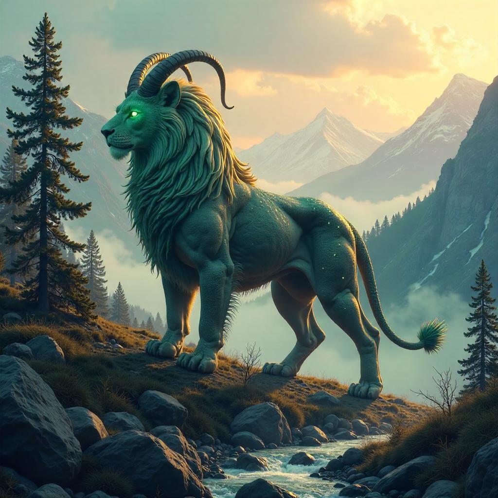 Chimera in a Misty Alpine Valley
