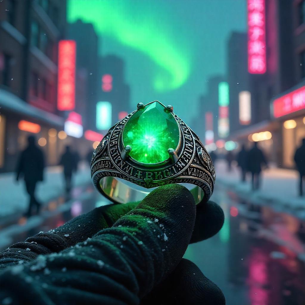 Enchanted Ring Under Aurora Neon
