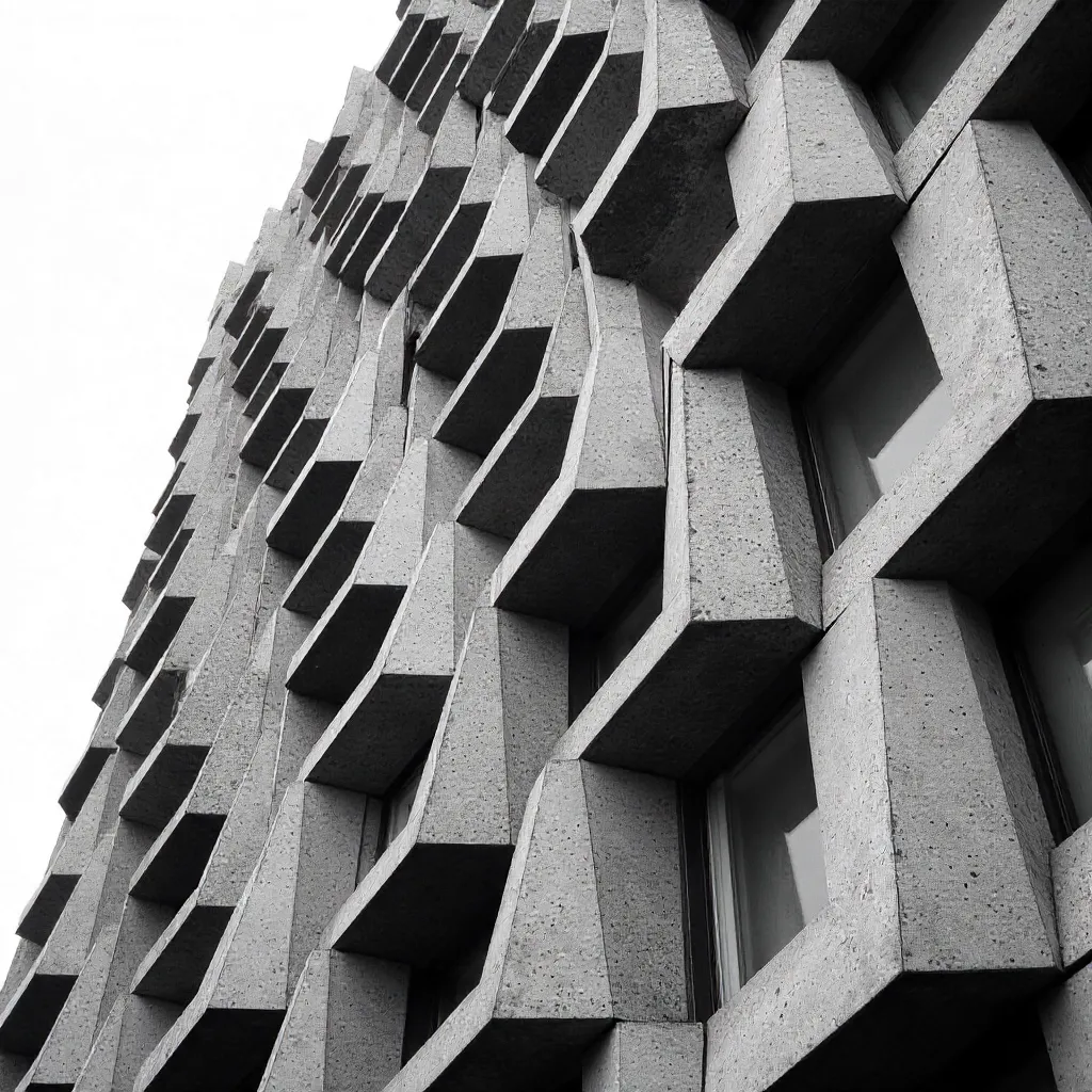 Monochrome Hexagonal Facade: Geometric Portrait