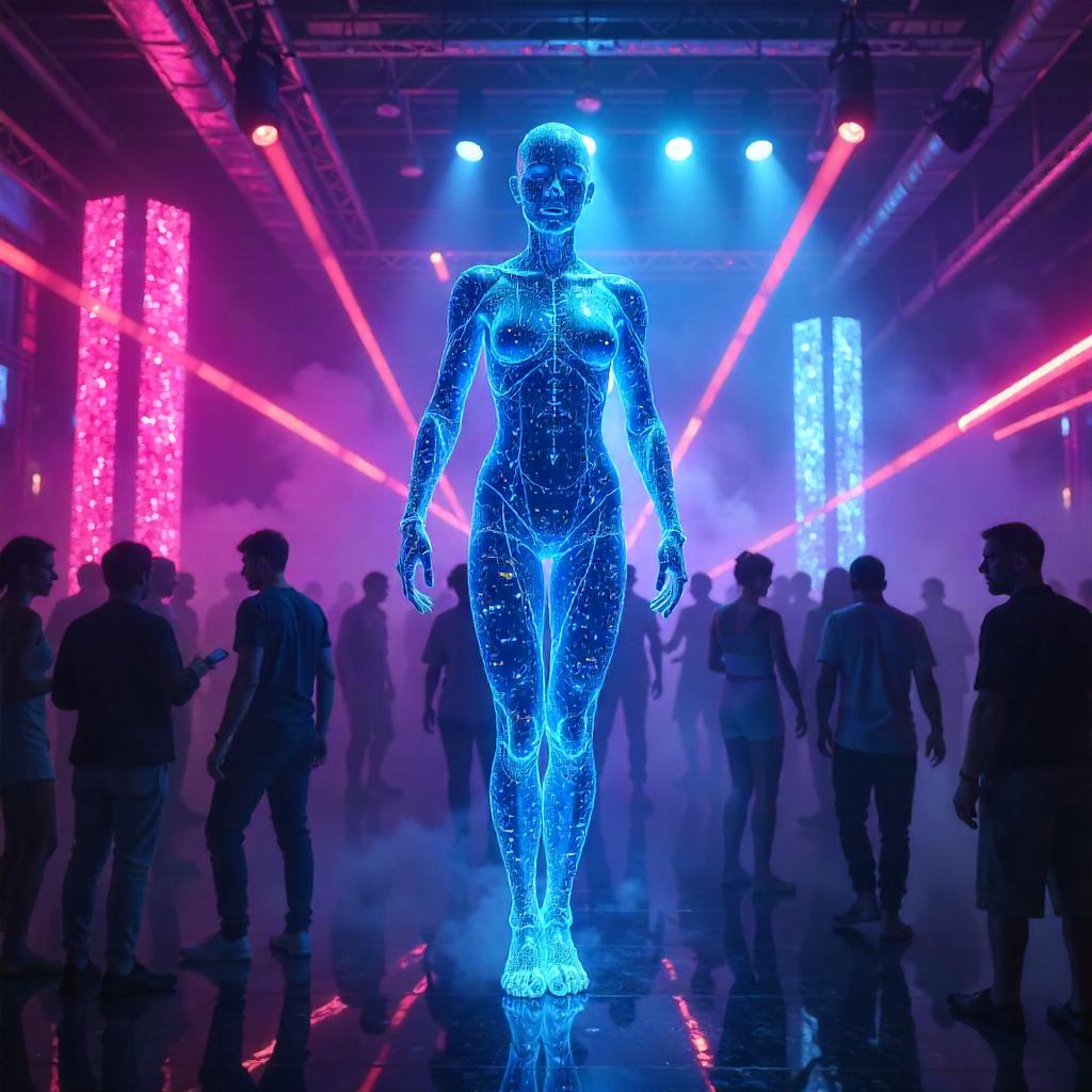 Neon Nightclub AI Construct — Concept Art