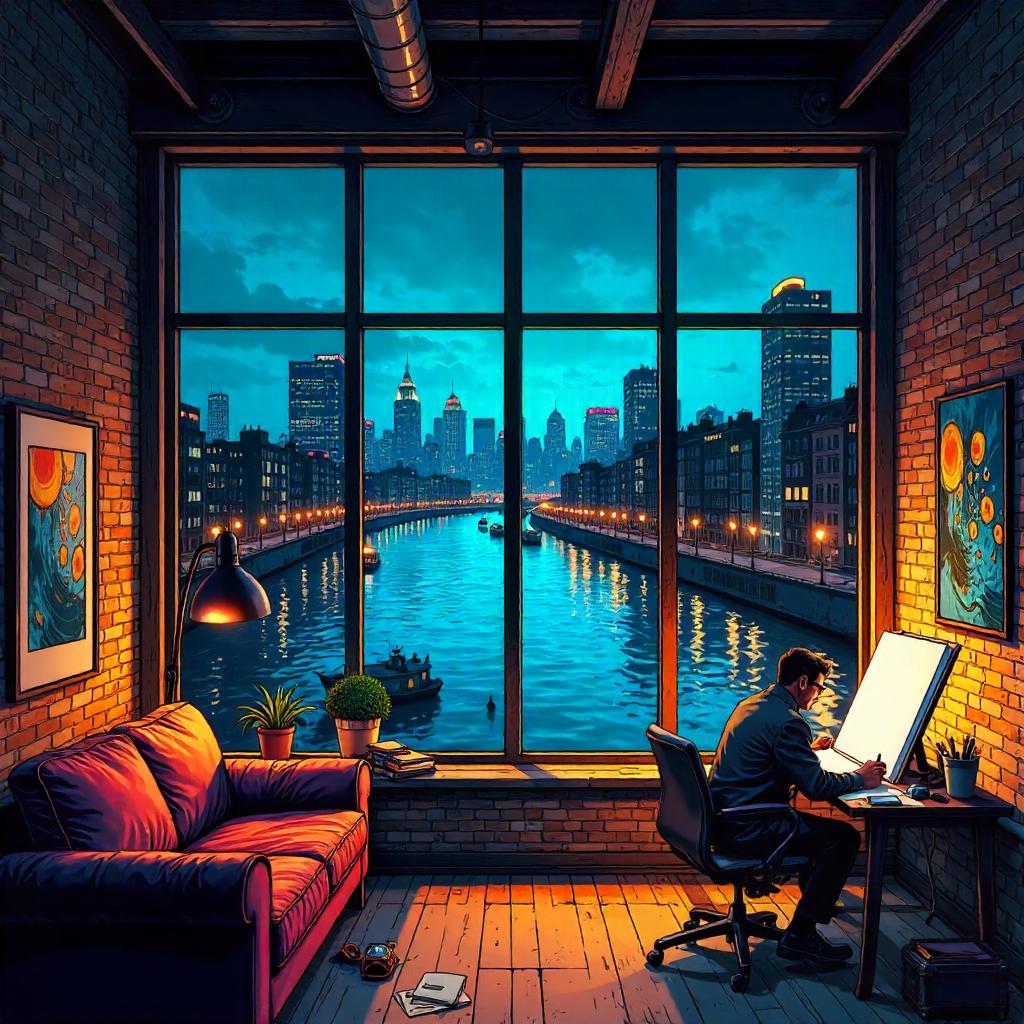 River View in a Comic Book Loft