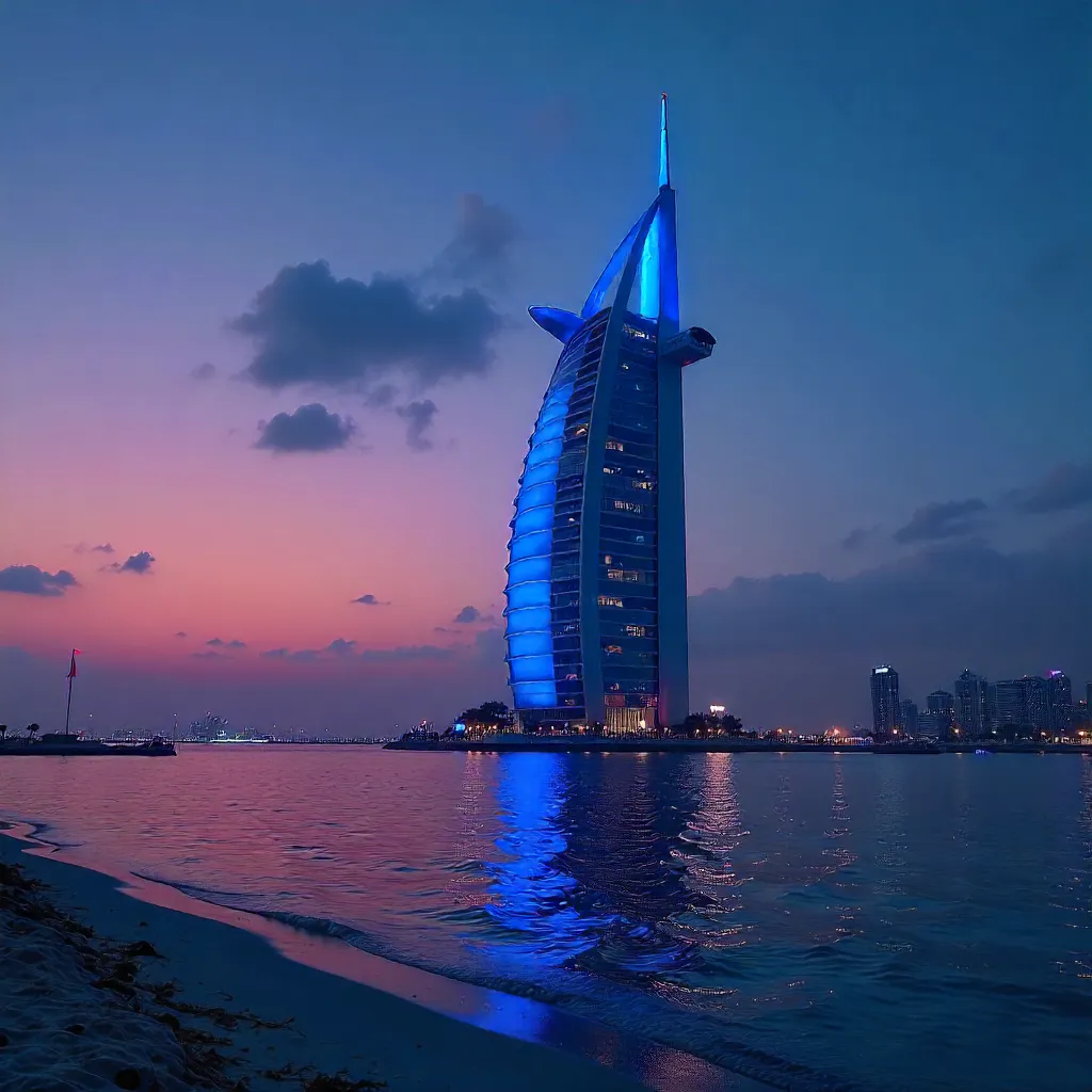 Blue Twilight Over Burj Al Arab, Dubai