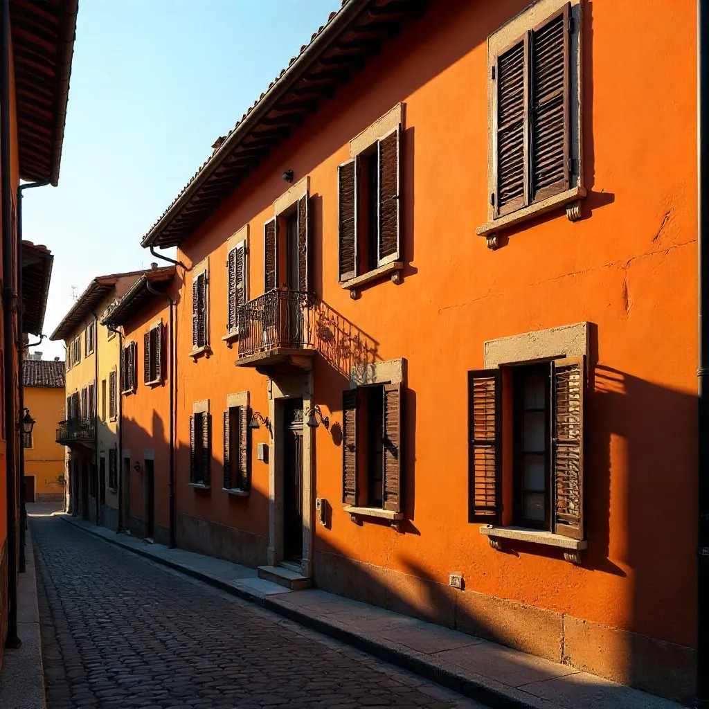 Bright Orange Facade in Rastignano, Emilia-Romagna
