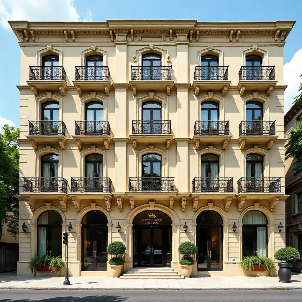 Symmetrical Daylight Facade of an Istanbul Hotel
