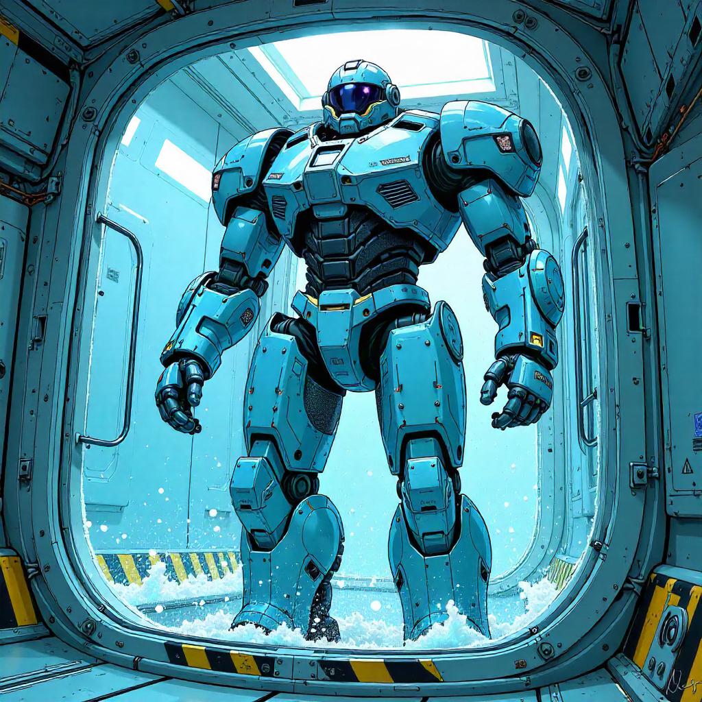 Cryogenic Mech Suit in a Comic-Chamber