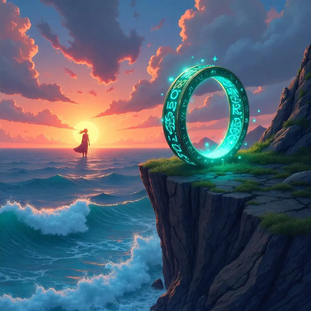 Enchanted Ring at the Cliff Edge - Anime Scene