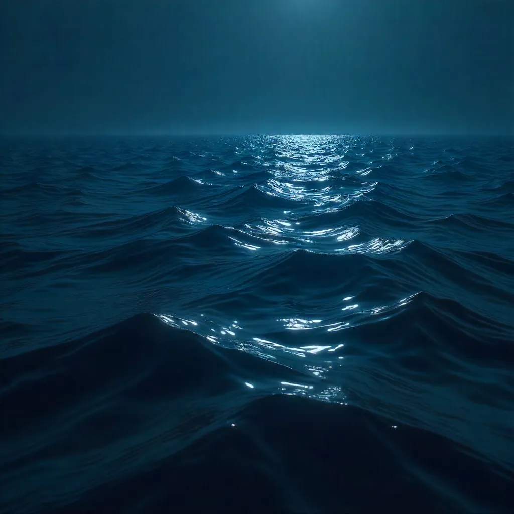 Moody Dark Ocean with Rippling Textures