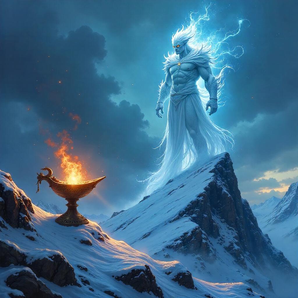 Djinn on a Snowy Summit – Concept Art