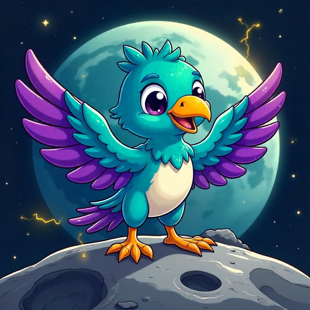 Thunderbird on the Moon: Cartoon Space Hero