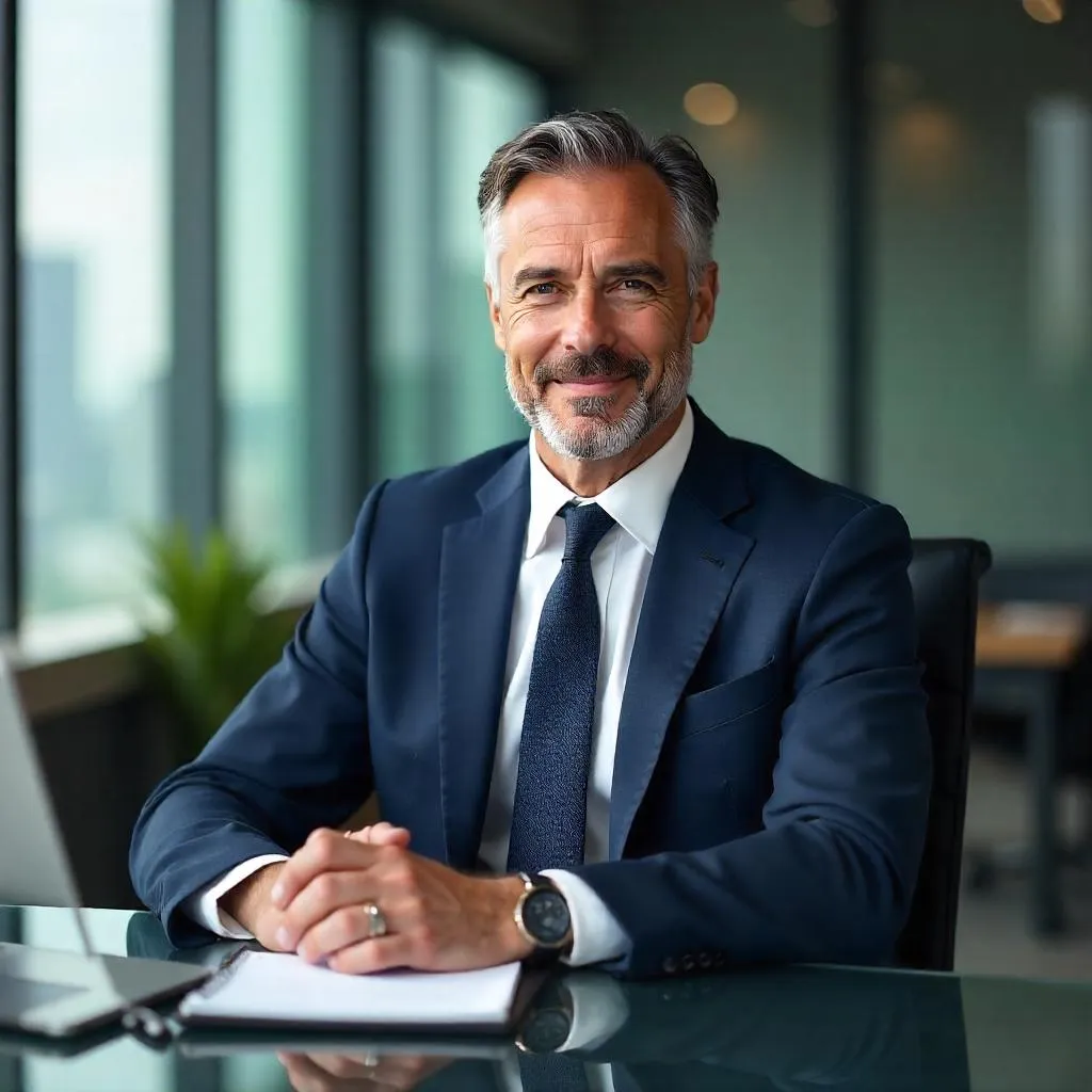 Photorealistic Professional White Man in a Modern Office