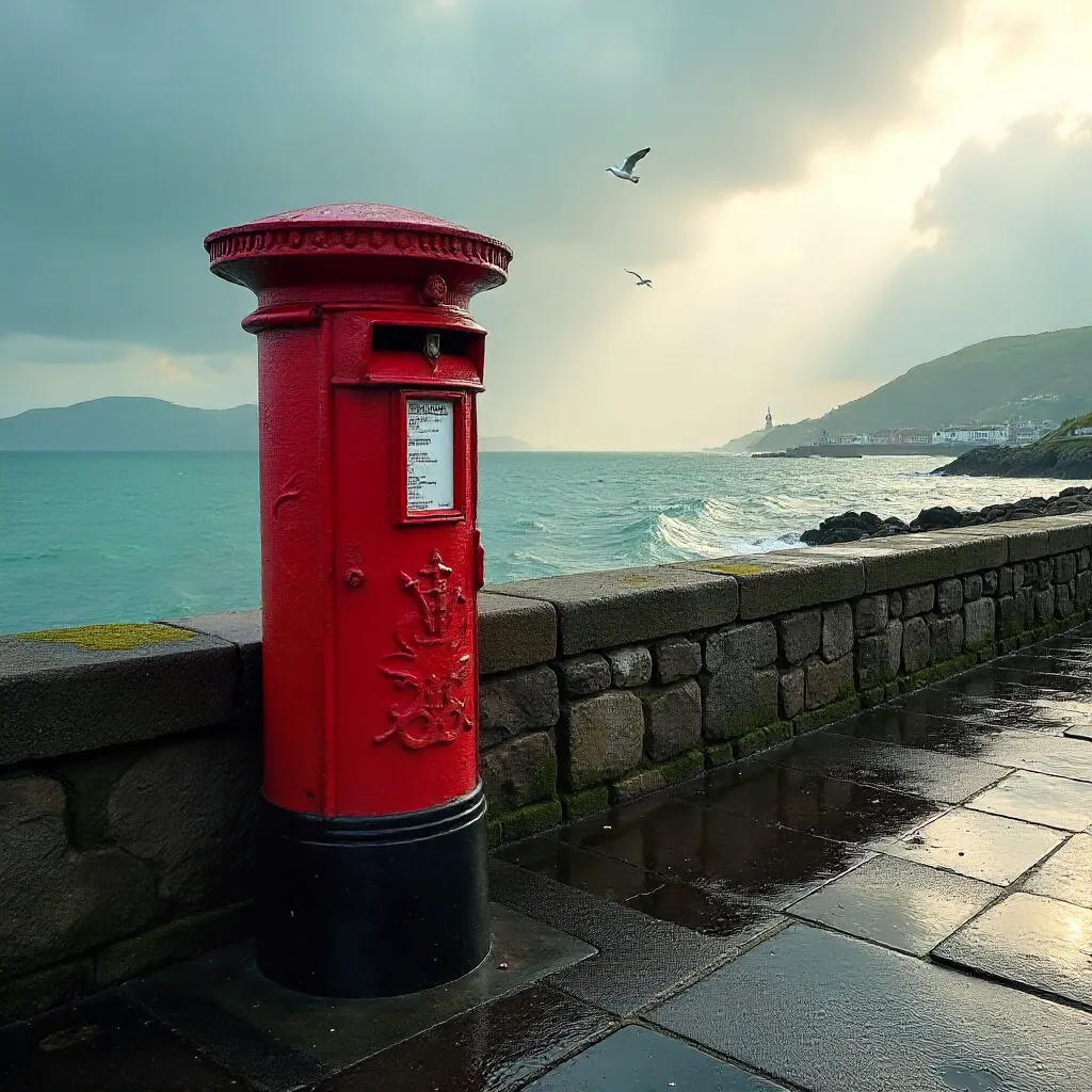 Red Post Box by Avoch Coastal View, Scotland