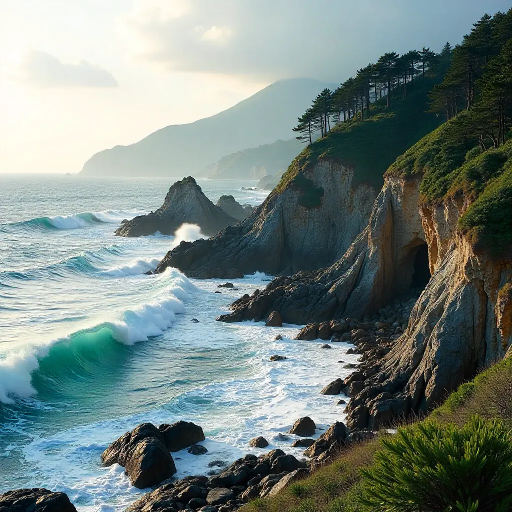 Stunning Wakayama Cliffs and Crashing Waves