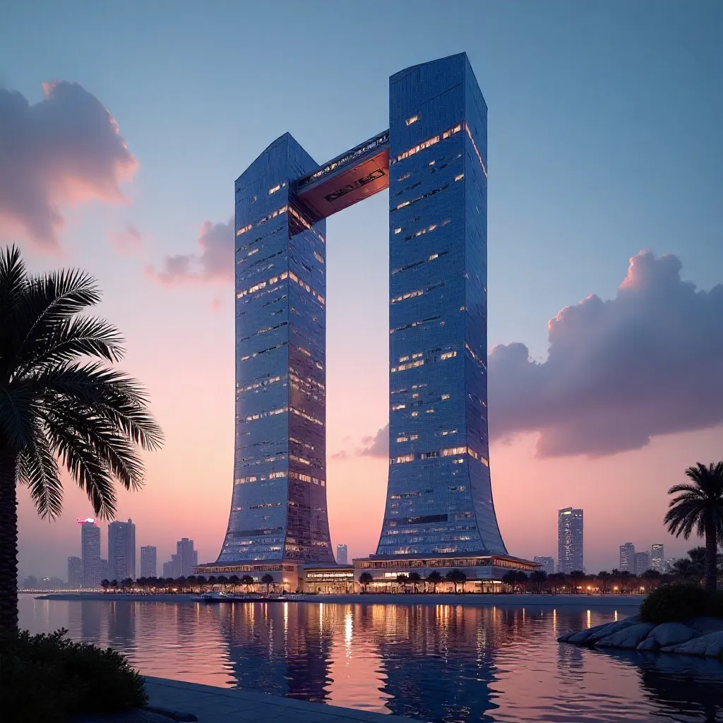 Cantilever Twilight: One Za'abeel Tower