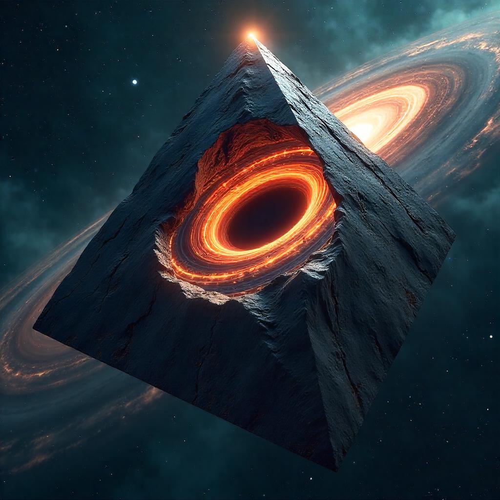 Event Horizon Pyramid: 3D Black Hole Render