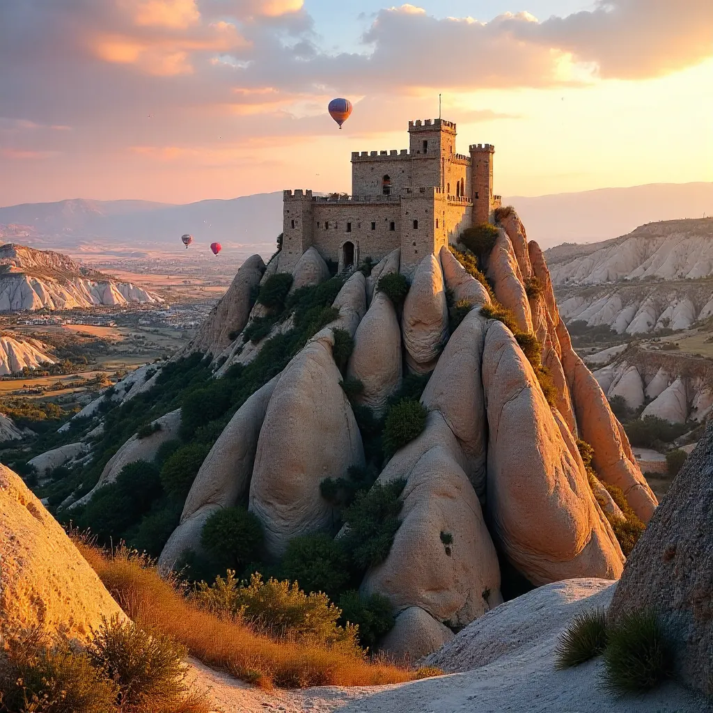 Golden Hour at Uçhisar Castle, Cappadocia