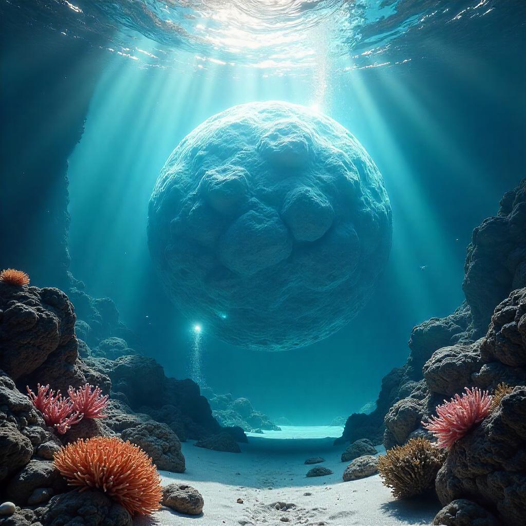 Submerged Comet: A 3D Underwater Render