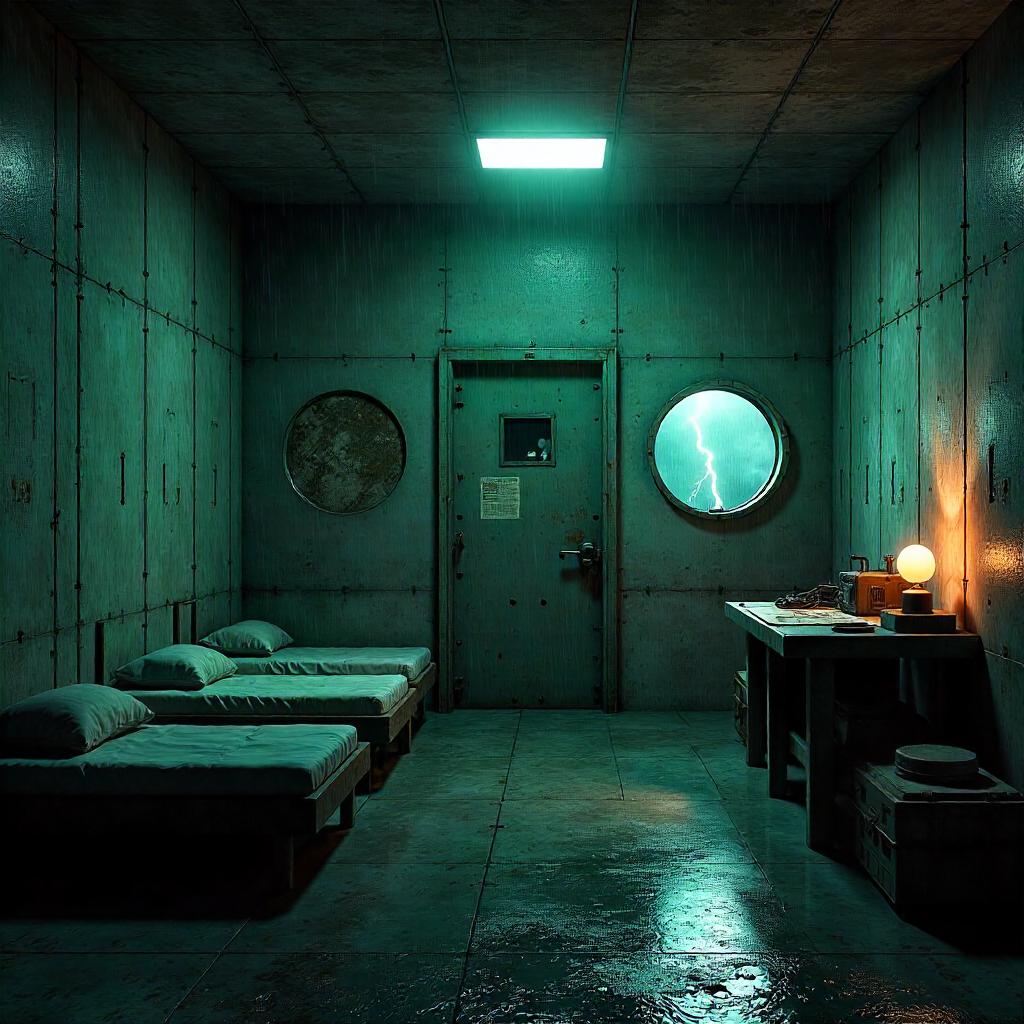 Storm Outside: Bomb Shelter 3D Render