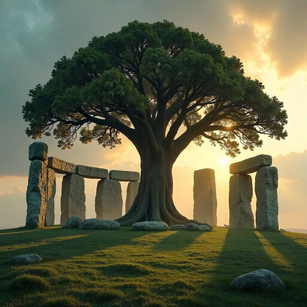Tree Within Stonehenge: Epic Concept Art