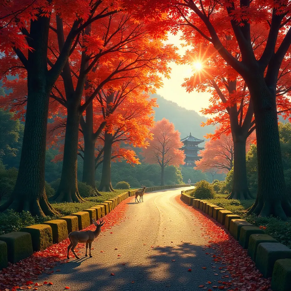 Autumn Light Along a Nara Park Path