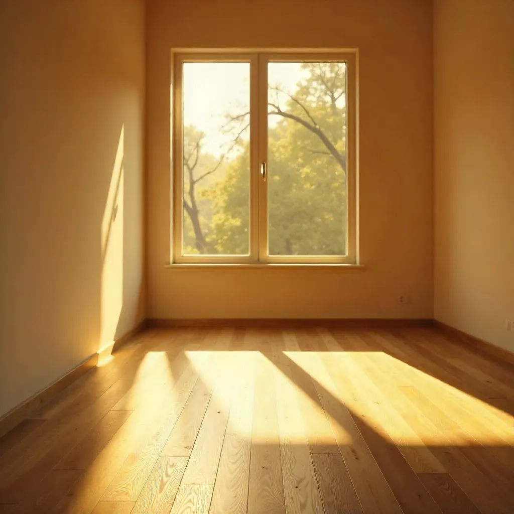 Sunlit Minimalist Floor with Dramatic Shadows