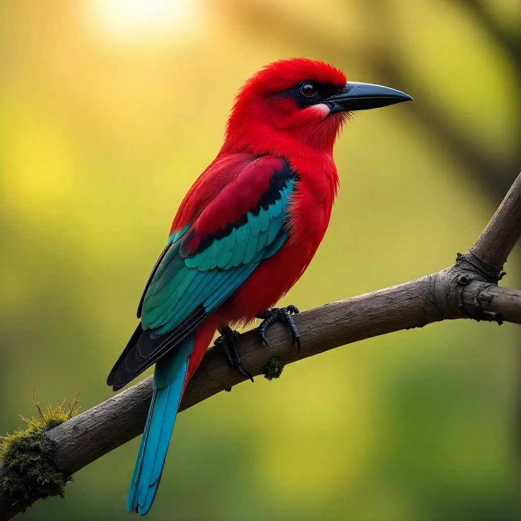 Perched Carmine Bee-Eater in Golden Hour Light