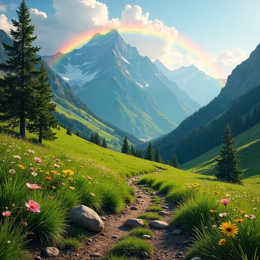 Rainbow Over Spring Mountain Path