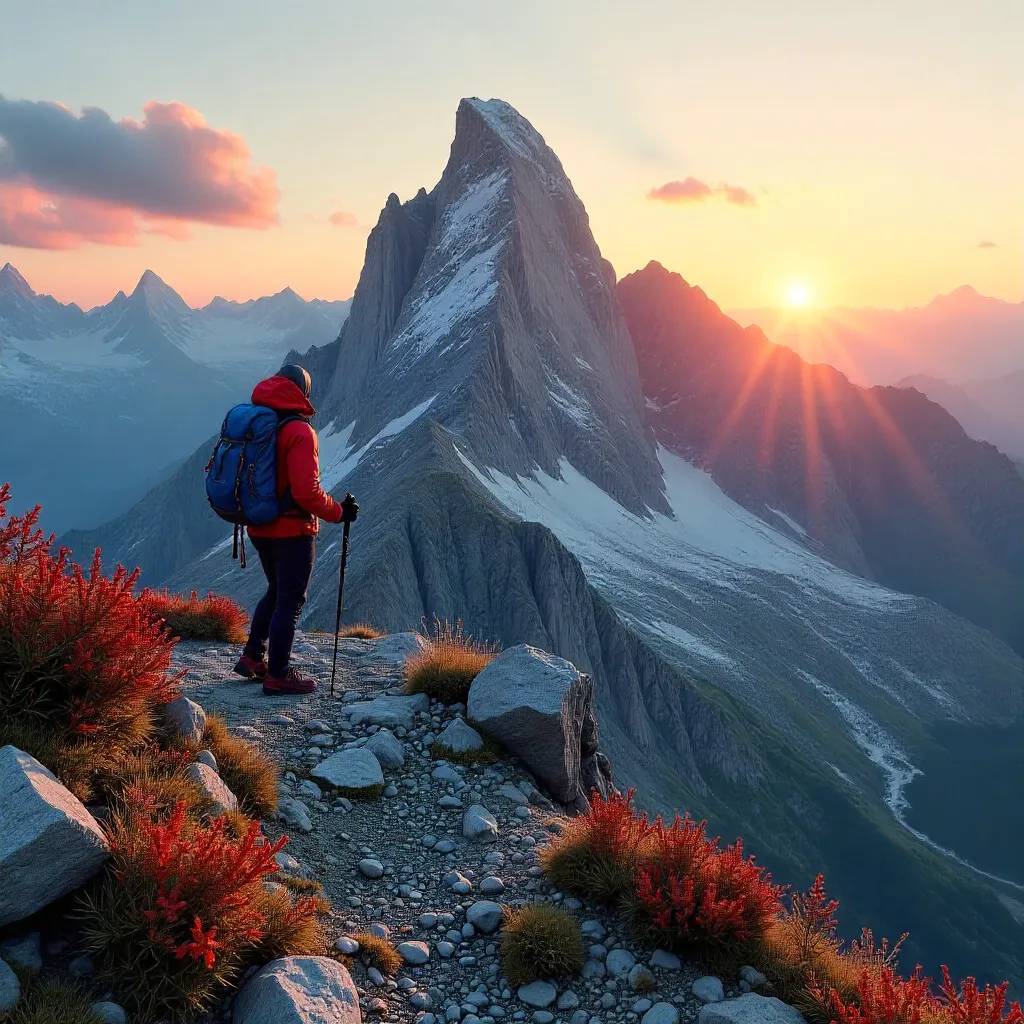 Dawn Hike in the Dolomites: Sunrise Over Peaks