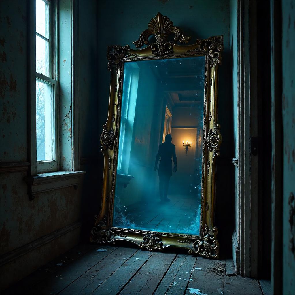 Haunted Hall Mirror: A Photorealistic Portal