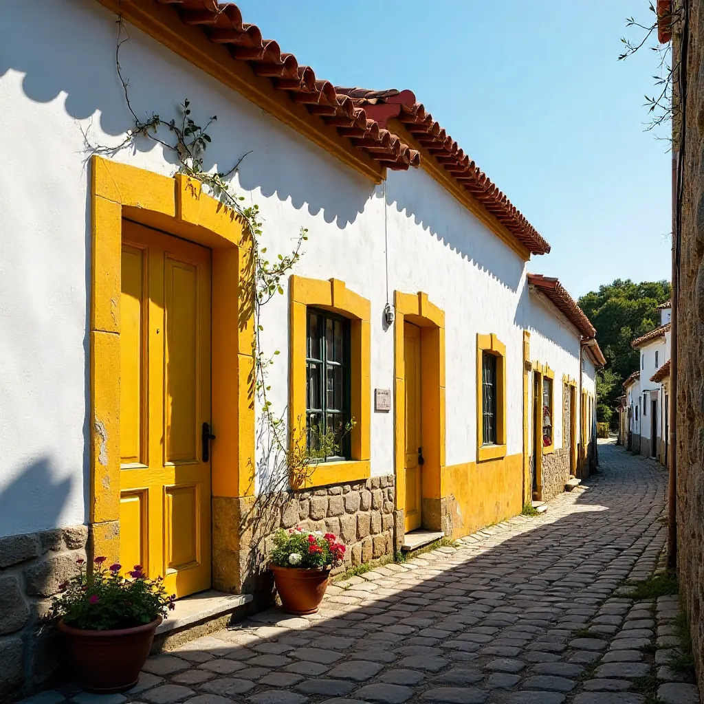 Rustic Yellow-Accent House in Alter do Chão