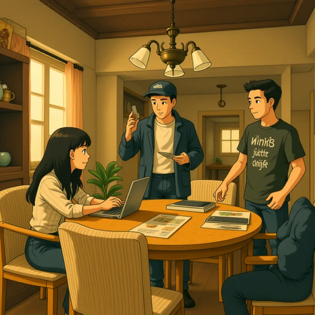 Ben Affleck, Gavin O'Connor, Jon Bernthal, and Cynthia Addai-Robinson in The Accountant 2 (2025) - Ghibli style