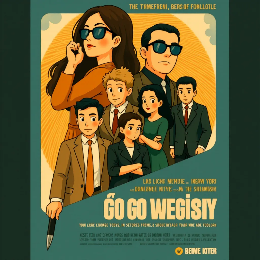 Pierce Brosnan, Cate Blanchett, Tom Burke, Naomie Harris, Michael Fassbender, Regé-Jean Page, and Marisa Abela in Black Bag (2025) - Ghibli style