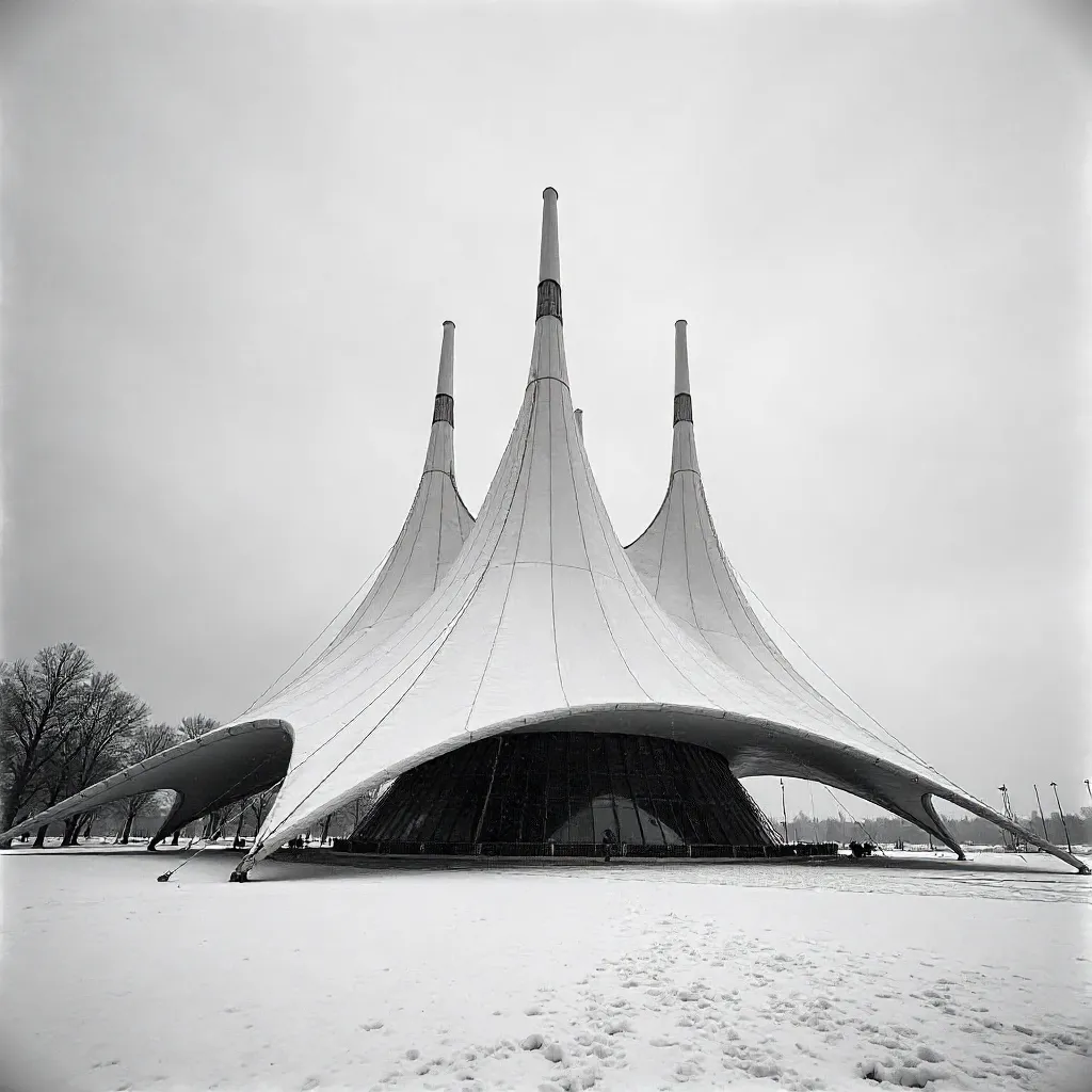 Monochrome Khan Shatyr in Snowy Astana