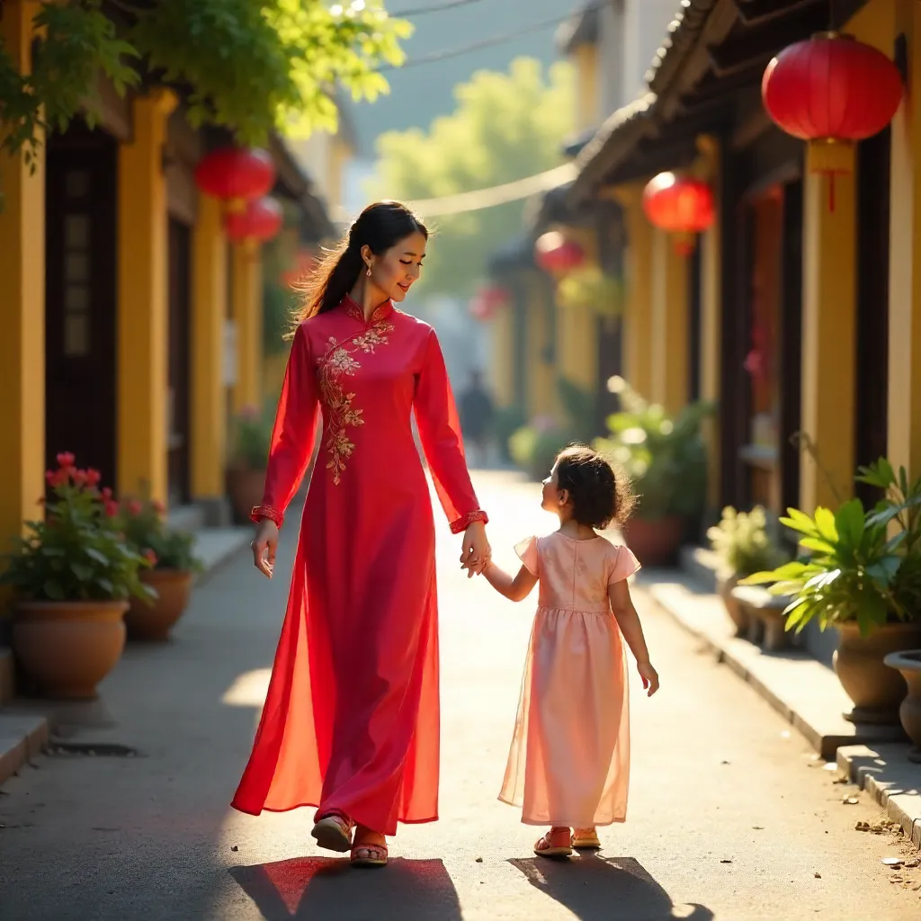 Sunlit Ao Dai Duo in Hội An