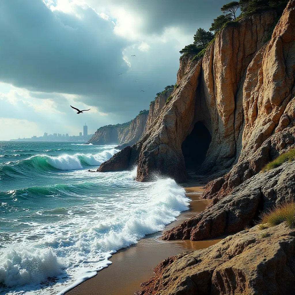 Dramatic Coastal Rock Formations of Mar del Plata