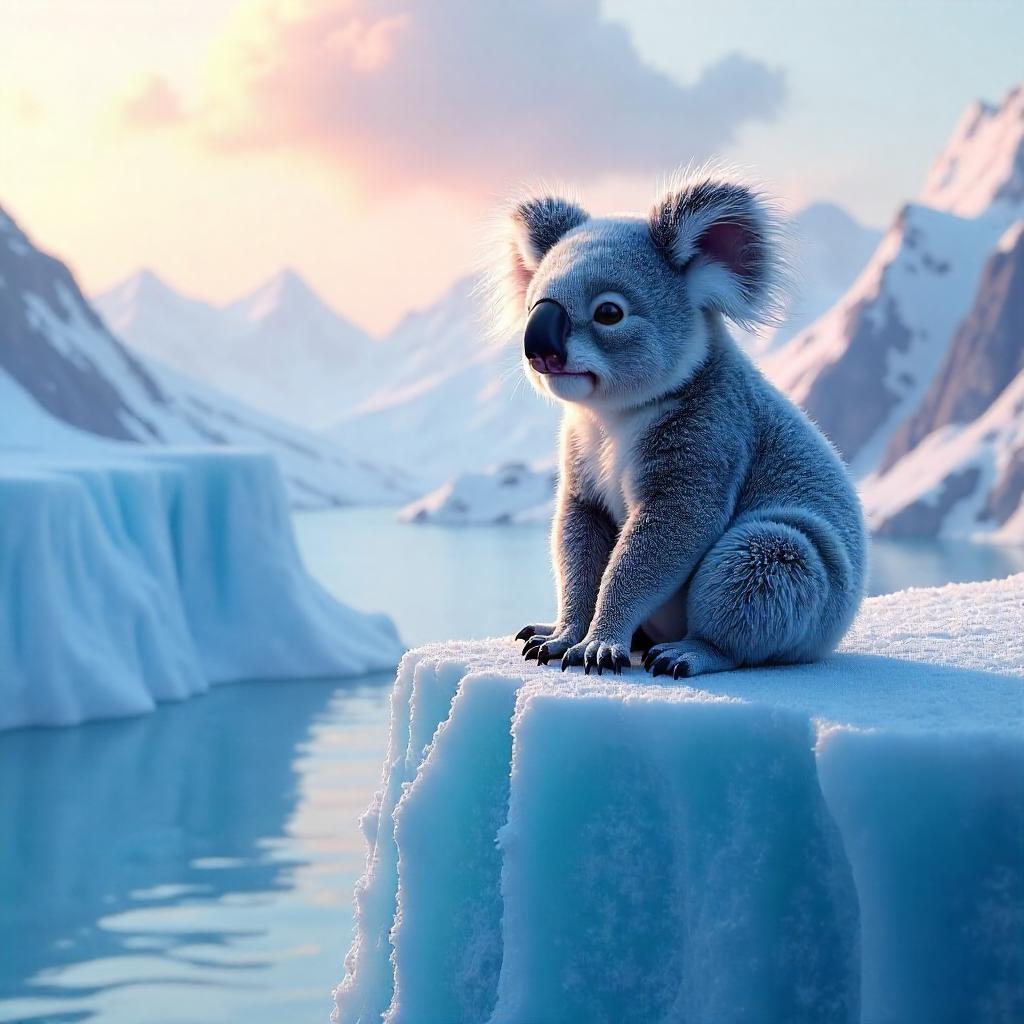 Koala on a Glacier: Concept Art Vista