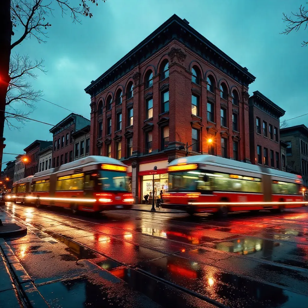 Motion Blur Over a Historic Brick Street