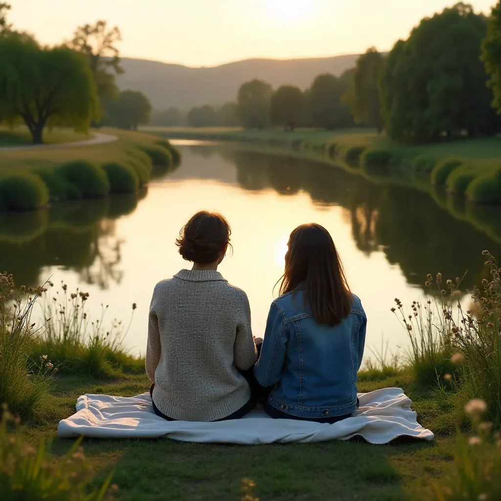 Two by the River: A Serene Afternoon
