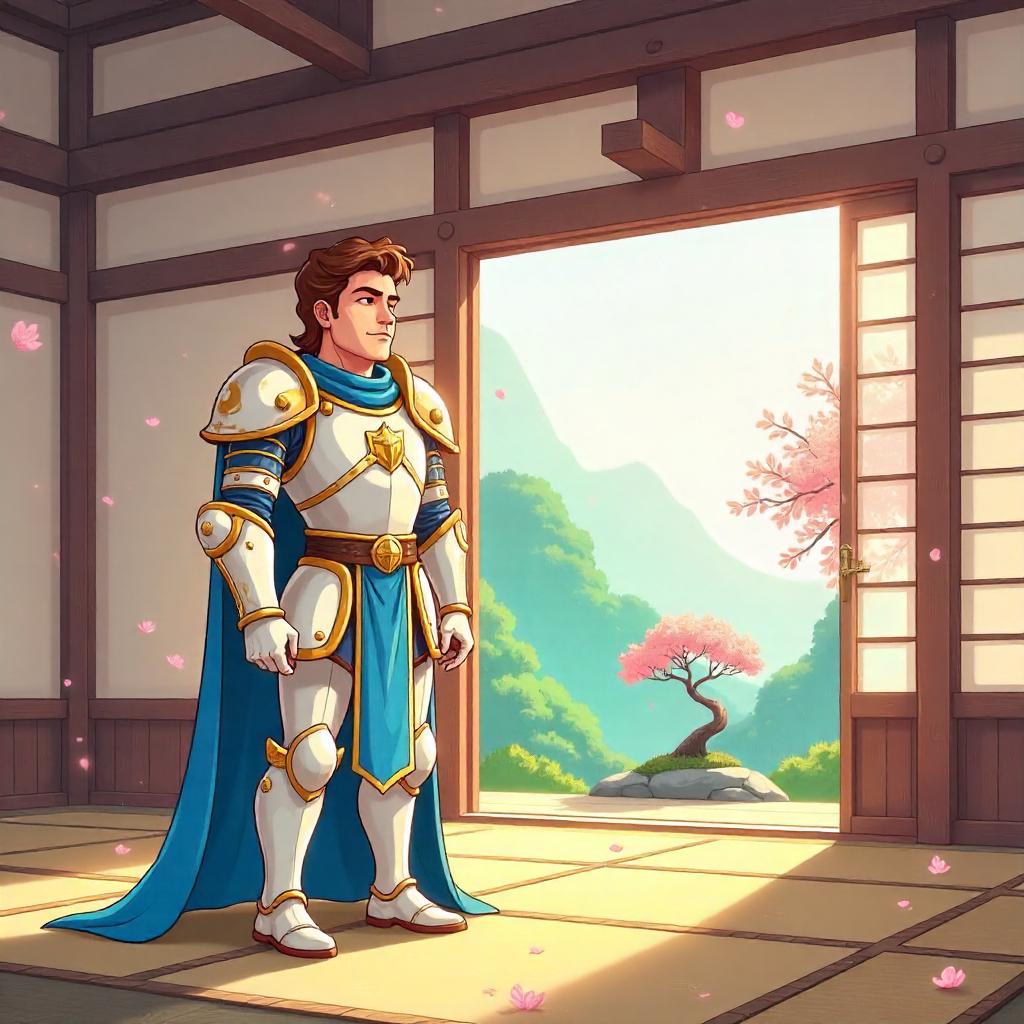 Zen Paladin in a Tranquil Temple