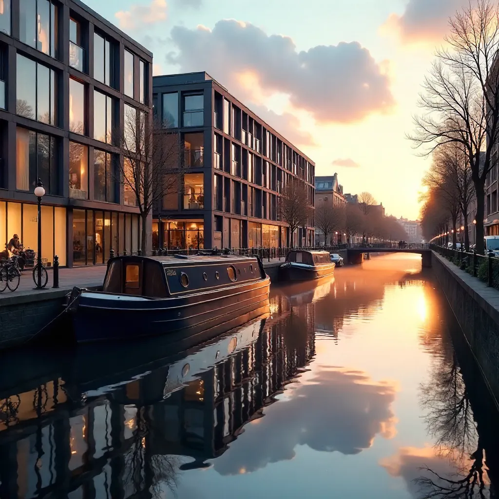 Canal Reflections of London Modern Architecture