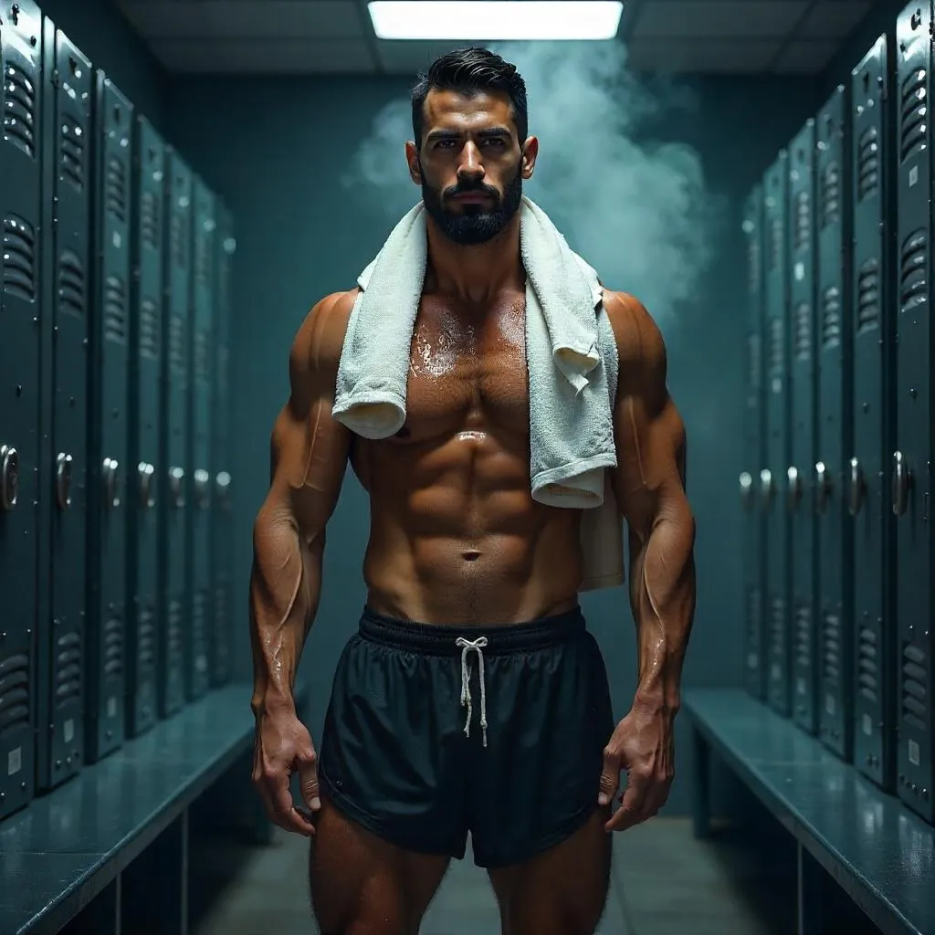 Locker Room Concept Art: Handsome Middle Eastern Man