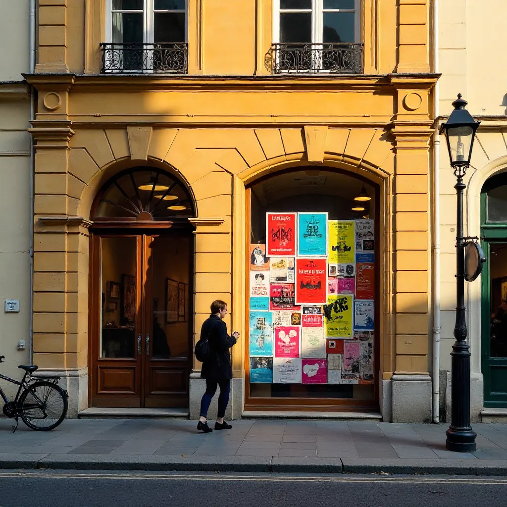 Colorful Posters at a Dijon Gallery Entrance